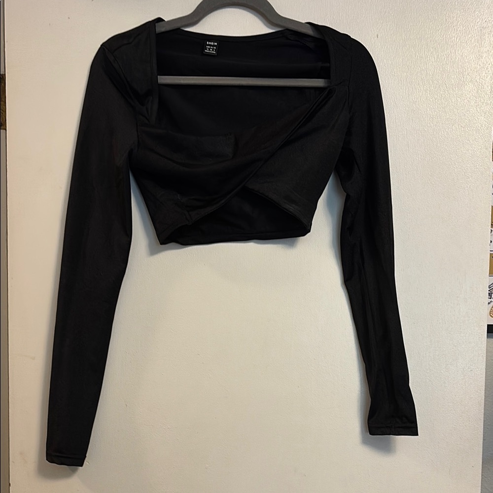 Elegant Black Long Sleeve Women's Top